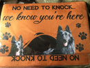 Custom Doormat Personalized gifts Text Name Pet Dog Cat Photo No Need to Knock We Know You're Here, indoor/outdoor carpet Door mat