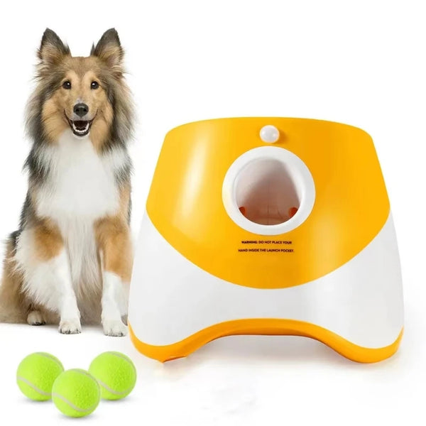 Automatic Dog Tennis Launcher Mini Tennis Throwing Pinball Machine Rechargeable Interactive Toy for Pet Dogs and Cats