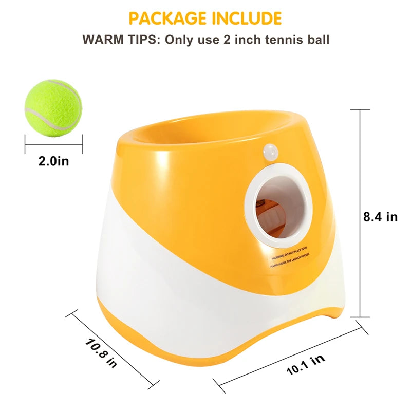 Automatic Dog Tennis Launcher Mini Tennis Throwing Pinball Machine Rechargeable Interactive Toy for Pet Dogs and Cats