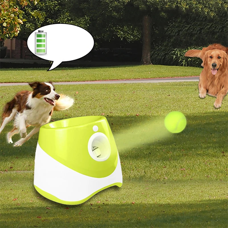 Automatic Dog Tennis Launcher Mini Tennis Throwing Pinball Machine Rechargeable Interactive Toy for Pet Dogs and Cats