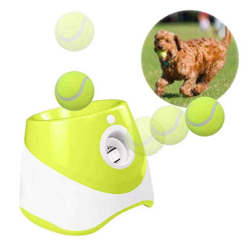 Automatic Dog Tennis Launcher Mini Tennis Throwing Pinball Machine Rechargeable Interactive Toy for Pet Dogs and Cats