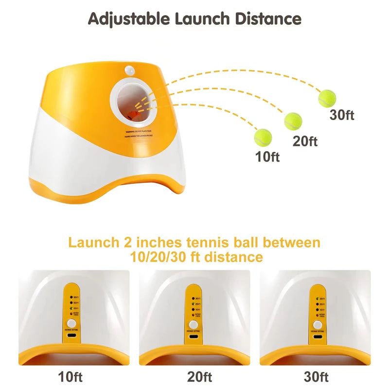 Automatic Dog Tennis Launcher Mini Tennis Throwing Pinball Machine Rechargeable Interactive Toy for Pet Dogs and Cats