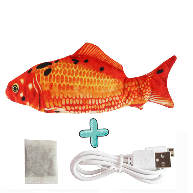 Electric Funny Cat Simulation Fish Beating Usb Jumping Cat Toy