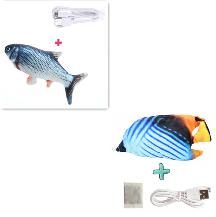 Electric Funny Cat Simulation Fish Beating Usb Jumping Cat Toy